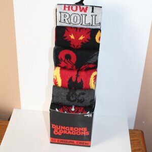 Dungeons & Dragons Mens Casual Crew Socks 6-Pack Shoe Size 8-12